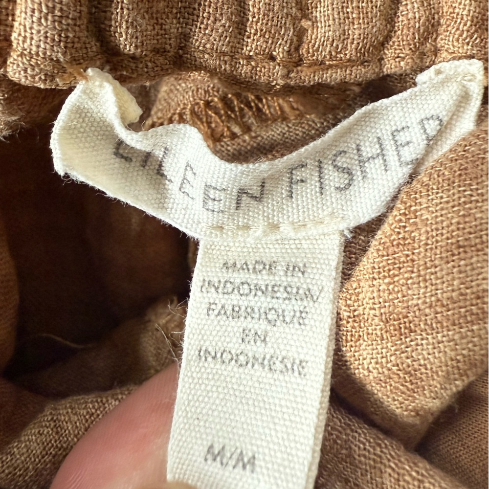 Eileen Fisher Organic Linen Cropped Pants - Picture 2 of 3